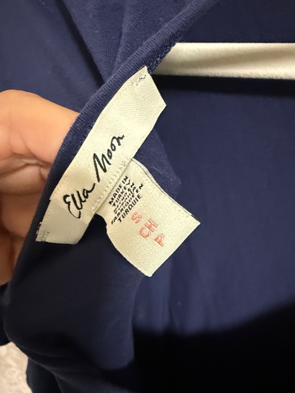 Layered Ruffle Sleeve Navy Tee - Picture 2 of 3